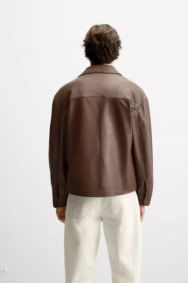 BLOUSON DE CUERO CON BOLSILLOS