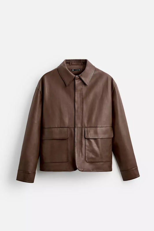 BLOUSON DE CUERO CON BOLSILLOS