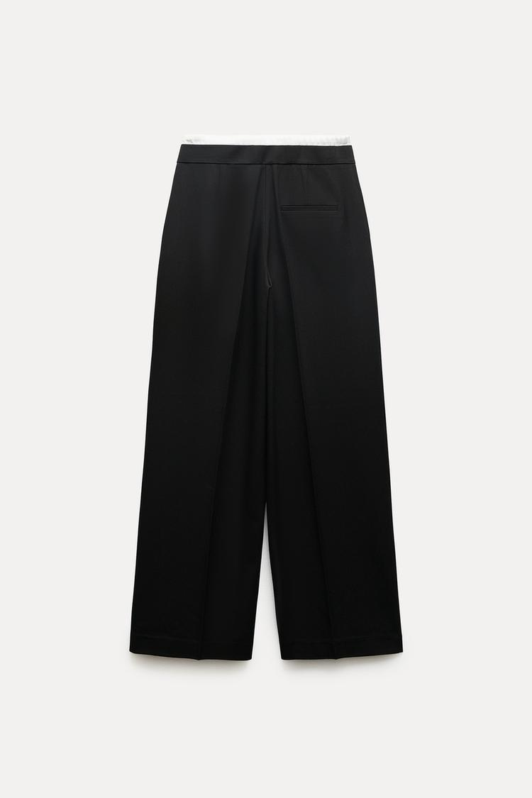 PANTALON LARGE À TAILLE DOUBLE